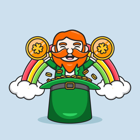 saint patrick's day with cute leprechaunのイラスト素材