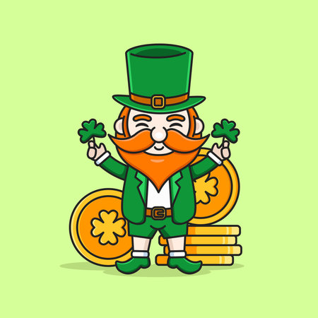 saint patrick's day with cute leprechaunのイラスト素材