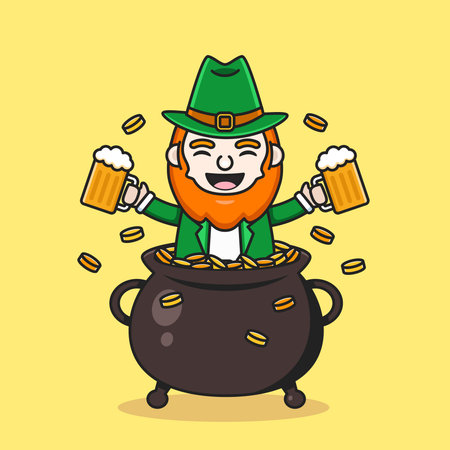 saint patrick's day with cute leprechaunのイラスト素材