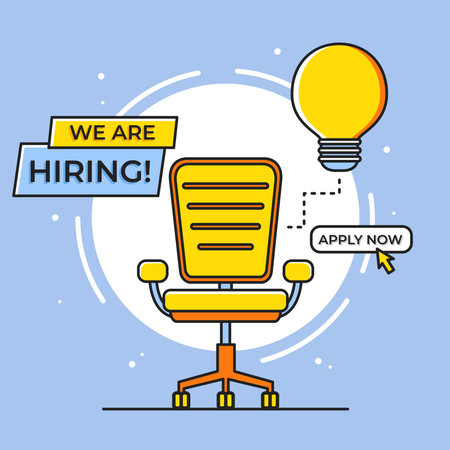 We are hiring business and recruiting with chair Vectorのイラスト素材