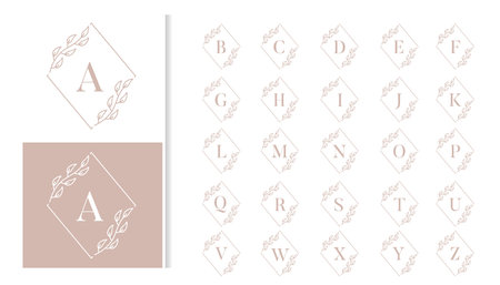 Decorative luxury wedding monogram logo alphabet setのイラスト素材