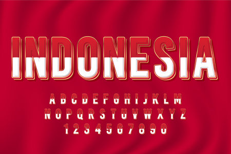 decorative indonesia Font and Alphabet vectorのイラスト素材
