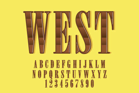 decorative wooden Font and Alphabet vectorのイラスト素材