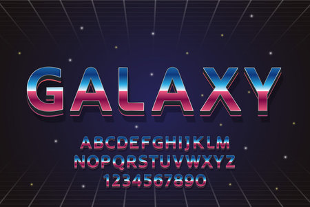 decorative galaxy Font and Alphabetのイラスト素材