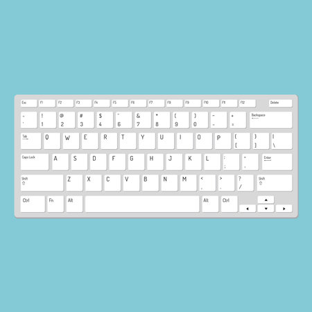 Smartphone keyboard, alphabet buttons flat styleのイラスト素材