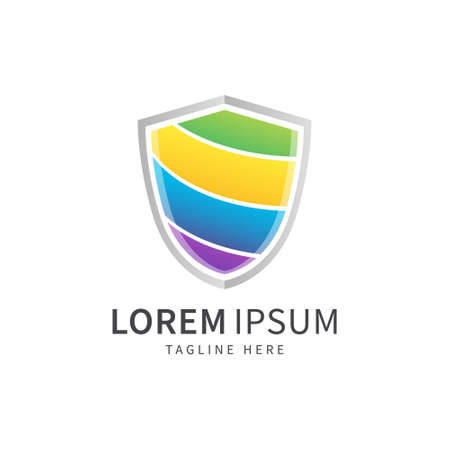 shield logo with gradient color vectorのイラスト素材