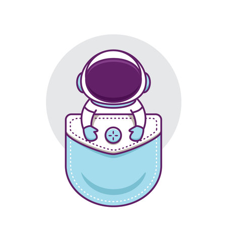 cute astronaut in the pocketのイラスト素材