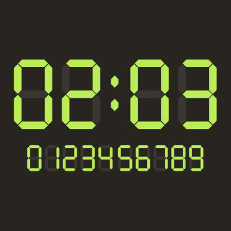 green digital number vector for calculatorのイラスト素材