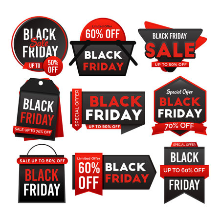 Black friday sale label templateのイラスト素材