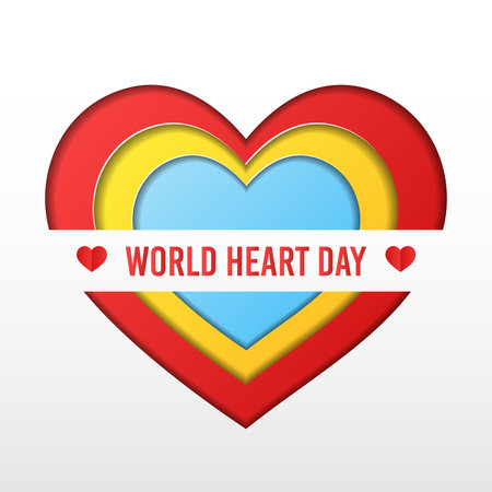 paper cut style vector world Heart day conceptのイラスト素材