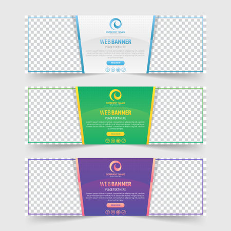 Colorful abstract web banner vectorのイラスト素材