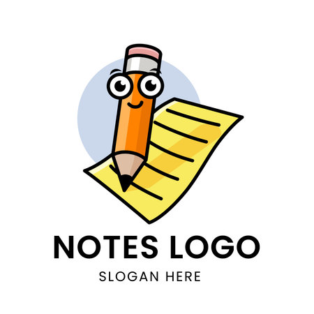 cute pencil and notes logoのイラスト素材