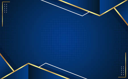 blue abstract gradient vector background with gold liningのイラスト素材