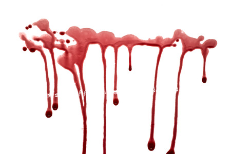 blood drops isolated on white backgroundの写真素材