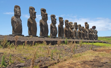 Moai, Rapa Nui, Easter Islandの写真素材