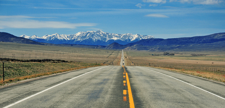 Driving in the Rocky Mountains, USAの写真素材