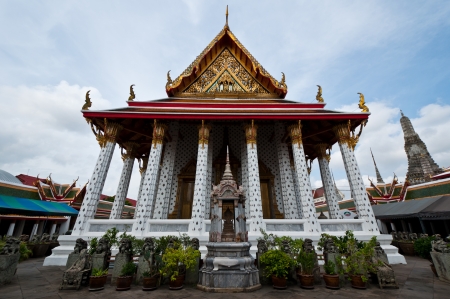 Buddhist church at Wat Arun in Thailandの写真素材
