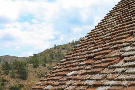 The roof of the old abandoned house, Cyprusの写真素材
