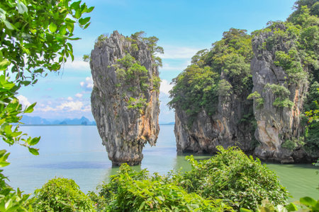 James Bond Island in Phang Nga Bay, Thailand, famous landmarkの写真素材