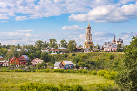 Rizopoloshensky monastery in summer day, Suzdal, Golden Ring, Russiaの写真素材