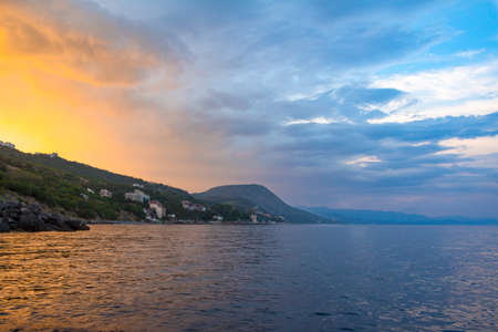 Sunset on the southern coast of Crimea, near Alushtaの写真素材