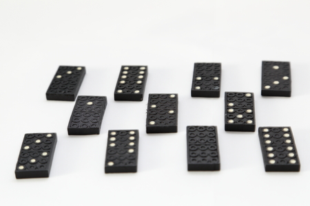 DominoDomino on white の写真素材