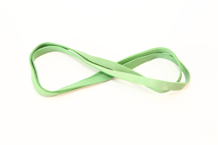 Several rubber bands isolated on white backgroundの写真素材