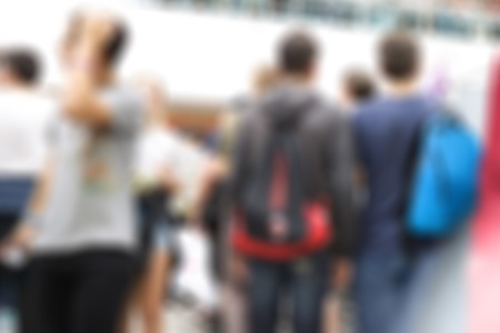 A group of blurred people walkingの写真素材