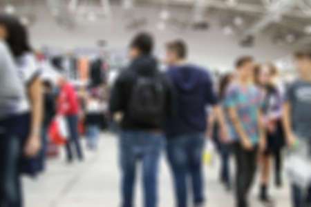 A group of blurred people walkingの写真素材