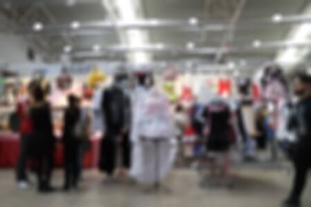 A group of blurred people walkingの写真素材