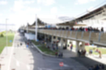 A group of blurred people walkingの写真素材