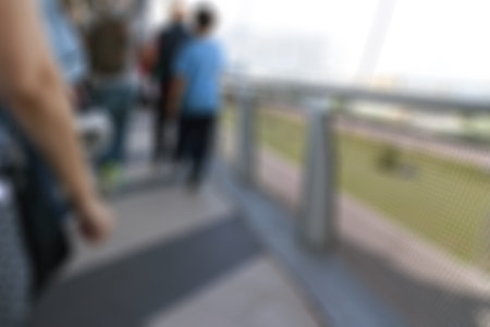 A group of blurred people walkingの写真素材