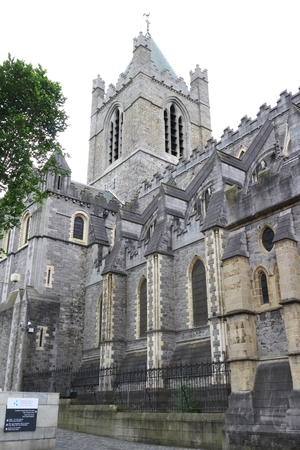 view of the cathedral church of Christ, and the Stone Bridge, Dublin, Irelandのeditorial素材
