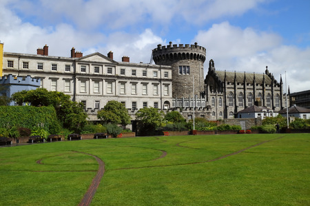View of the medieval castle of Dublin, Irelandのeditorial素材