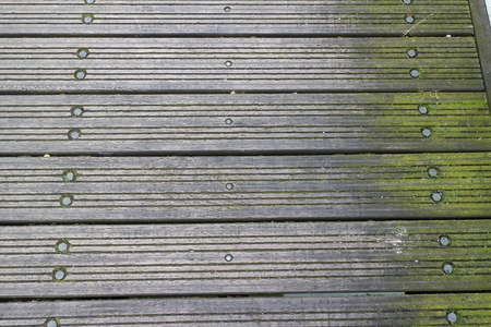 Detail of wooden walkwayの写真素材