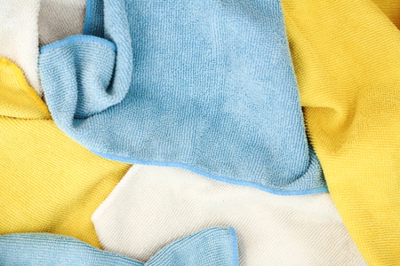 Various colored microfiber clothsの写真素材