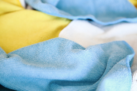 Various colored microfiber clothsの写真素材