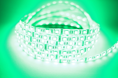Green LED strip lightの写真素材