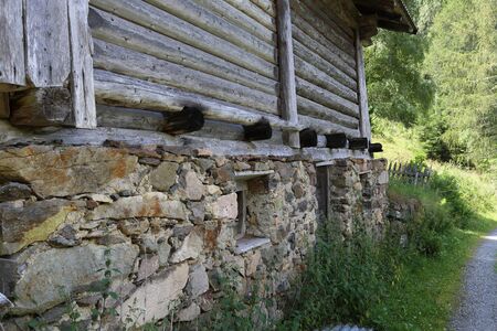 Chalet in the middle of the woods of Trentino Alto Adigeの写真素材