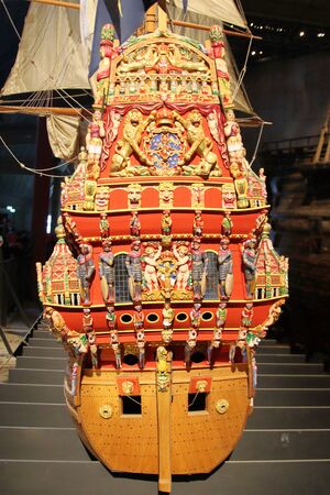 Old ship in the Vasa Museum in Stockholmの写真素材