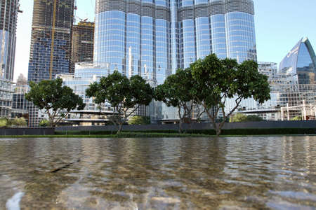Dubai, United Arab Emirates - 12/21/2019: View of Burj Khalifa and Dubai Mall, from Dubai Mallのeditorial素材