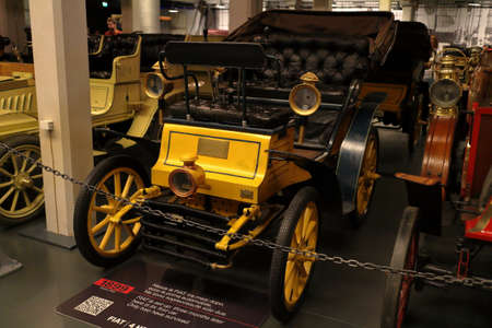 Turin, Italy - 07/04/2018: Exhibition of prototypes, vintage cars and automation tools at the Automobile Museum in Turinのeditorial素材
