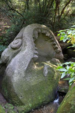 Bomarzo, Italy - 09/30/2017: The famous monster park in the municipality of Bomarzo in Italyのeditorial素材
