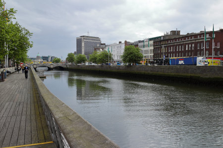 Dublin, Ireland - 06/27/2016: The Dublin city streets
