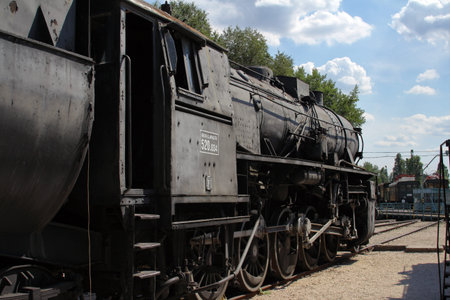 Budapest, Hungary - 10/07/2020: Old trains deposited at the Budapest Train Museum