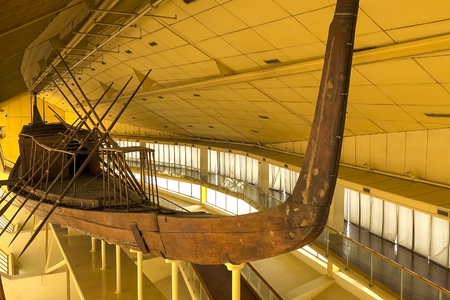 Ancient Egyptian galley. Ancient ships in the museum.のeditorial素材
