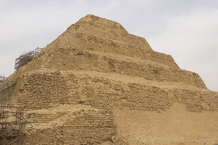 Stepped pyramid. ancient pyramids of Egypt. The seventh wonder of the world. Ancient megalithsの写真素材