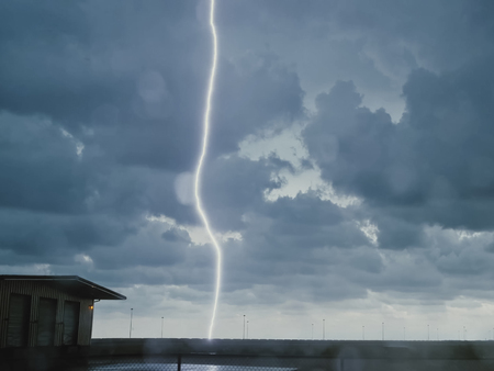 Lightning in the sky. Electric discharges in the sky.の写真素材