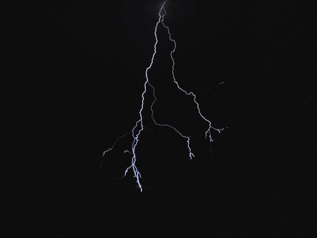 Lightning in the sky. Electric discharges in the sky.の写真素材