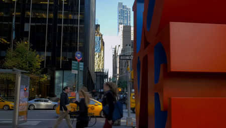 New York, USA - June 20, 2015: Walking through the streets of New York, Manhattan. The life of New...